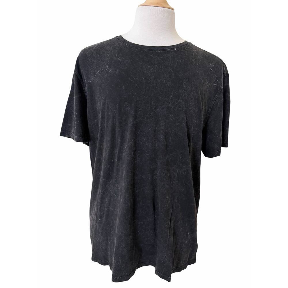John Varvatos Enzo Men Black Marble Wash Short Sleeve Crew Neck T-Shirt Size XXL